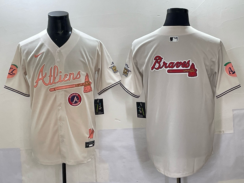 Men Atlanta Braves blank cream Nike 2025 MLB Jersey style 003